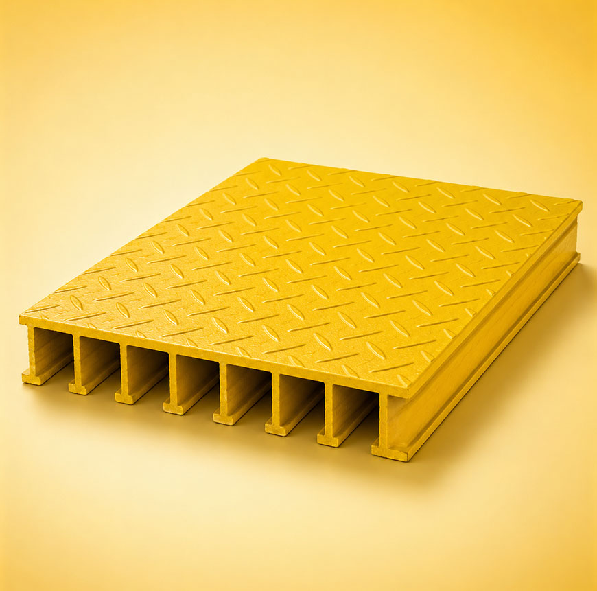 Pultruded Grating With Chequered Plate